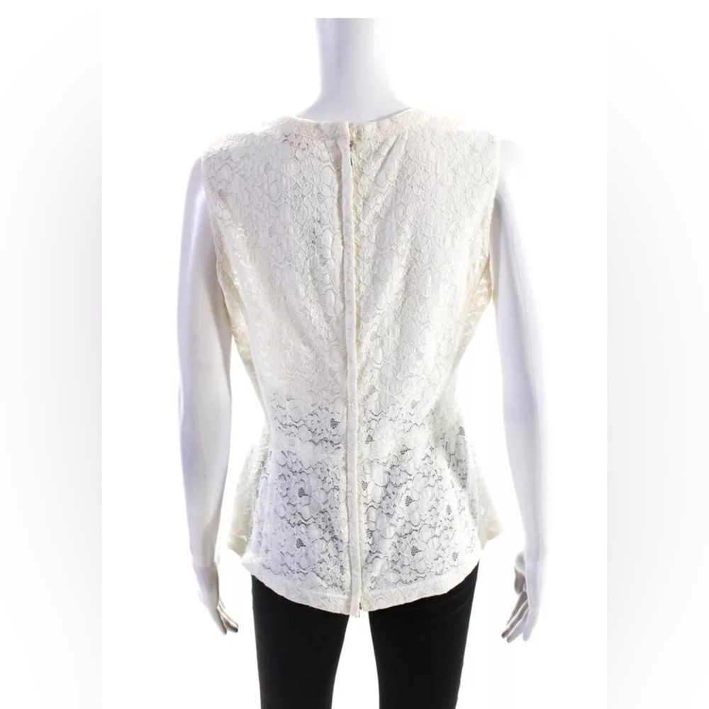Rebecca Taylor Ivory Sleeveless Lace Shell Top ~ Size 8 - Picture 9 of 11